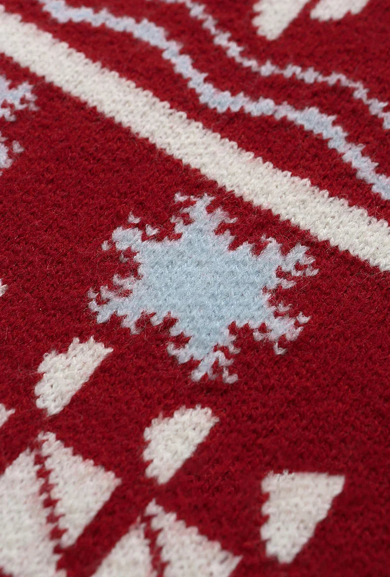 Pull de Noël tricoté à motif de neige