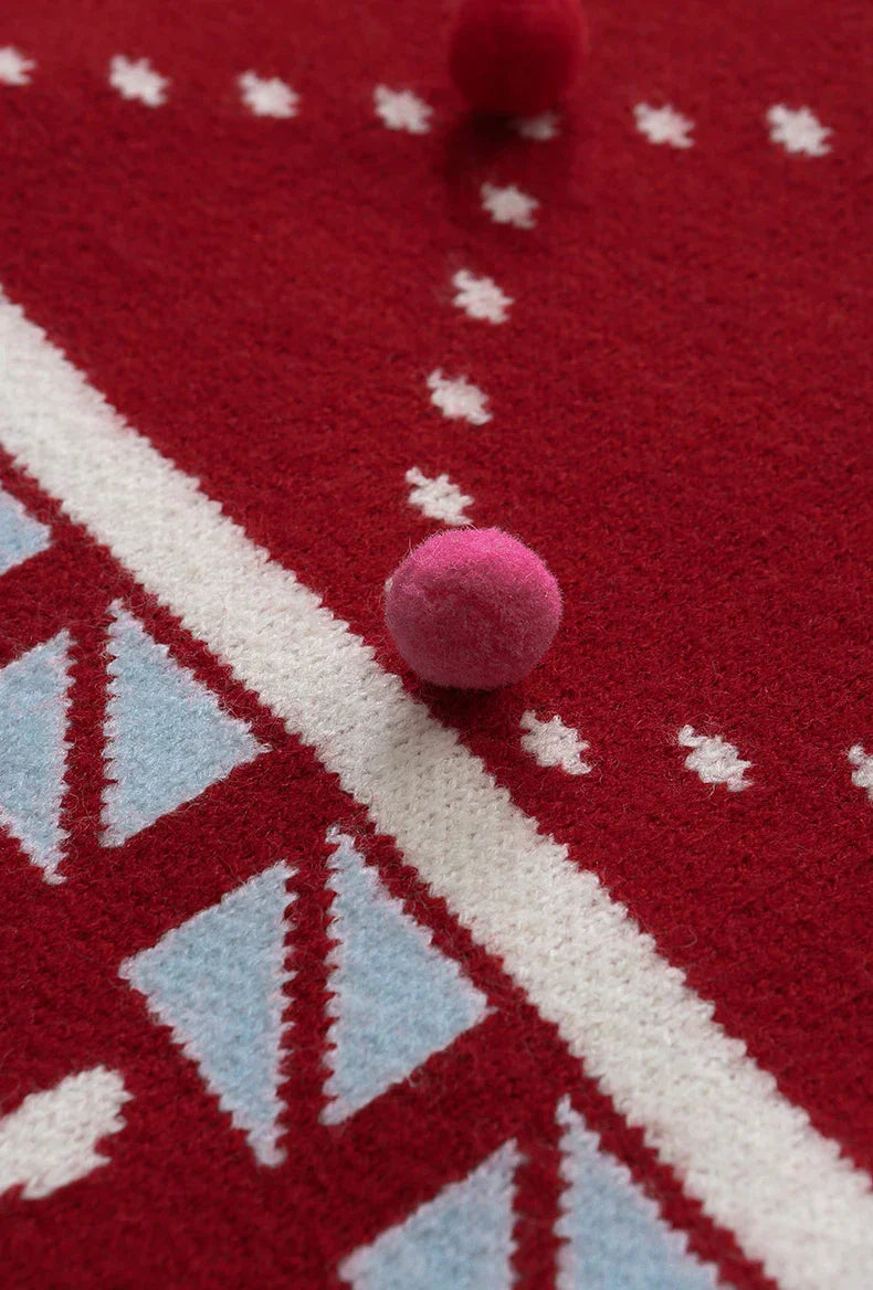 Pull de Noël tricoté à motif de neige
