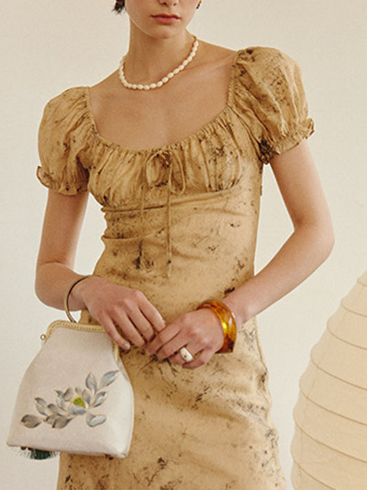 Onbely mi-longue robe col carré - onbely