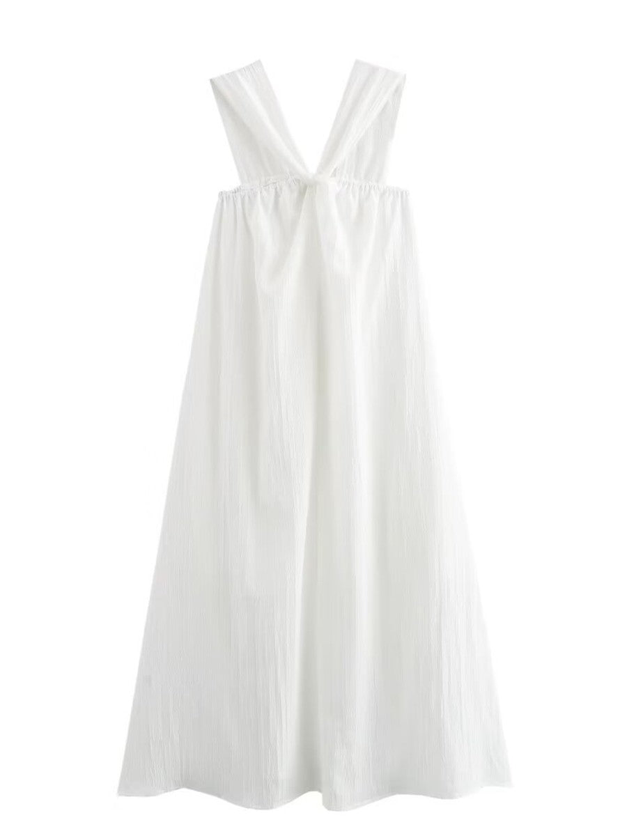 Onbely robe longue licou lâche décontracté vacances blanc
