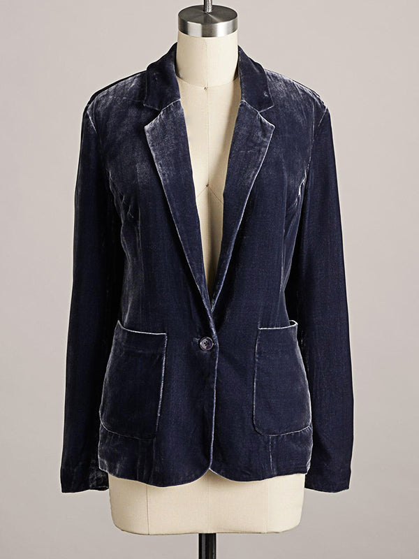 Onbely blazer velours avec poches pour femme