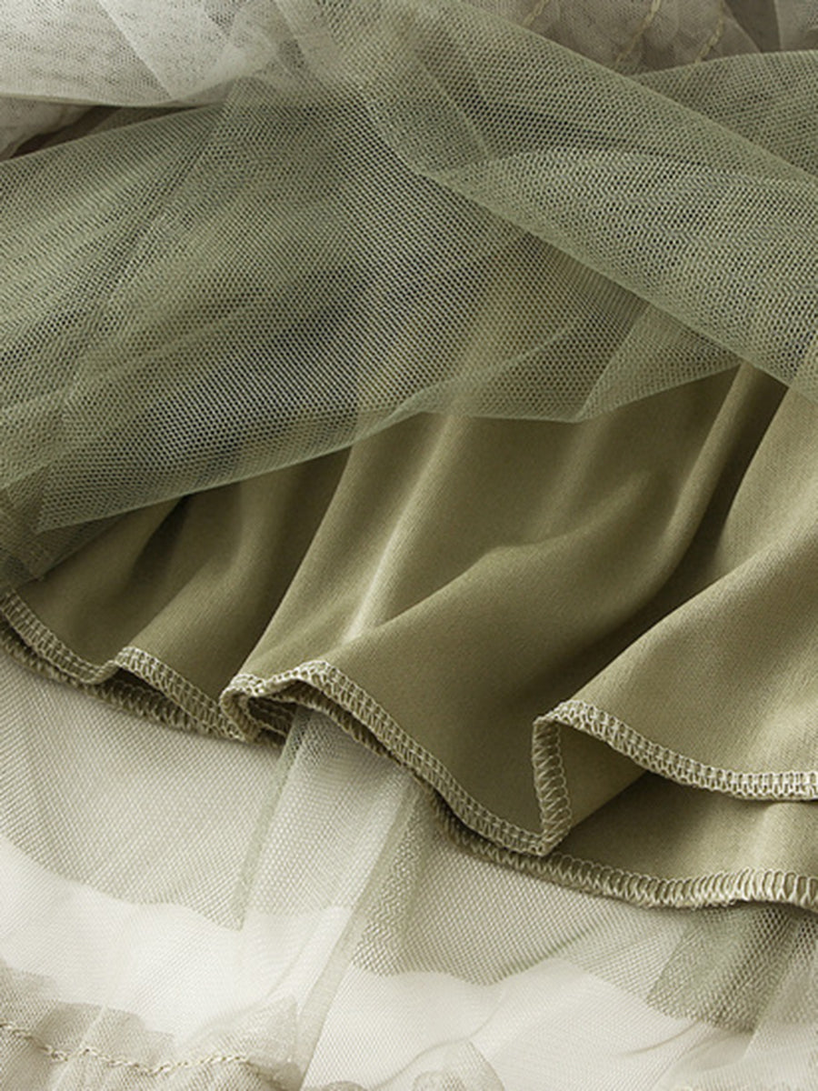 Onbely jupe à volants superposés longue tulle femme
