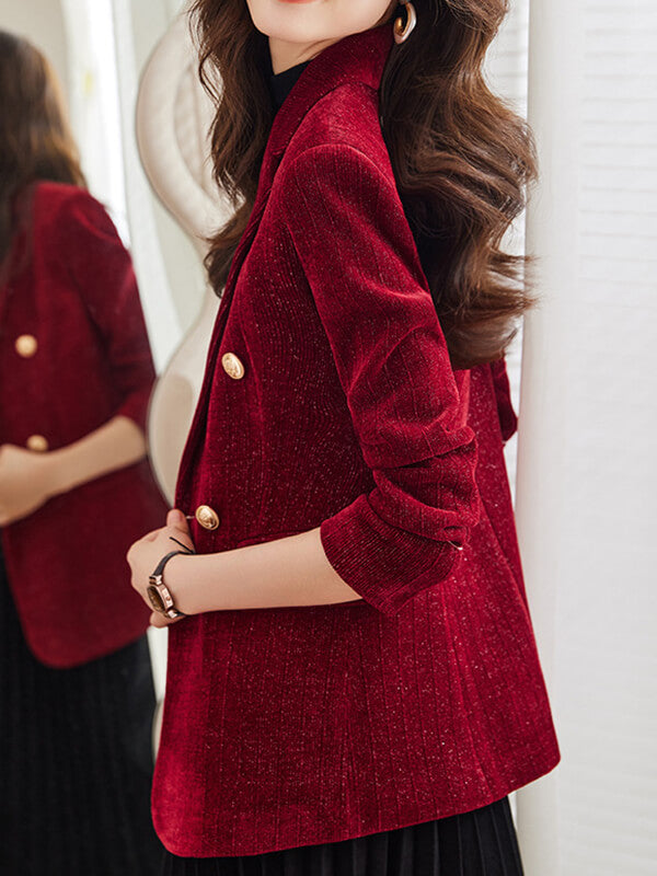 Onbely blazer velours cotelé bright wire double boutonnage femme mode