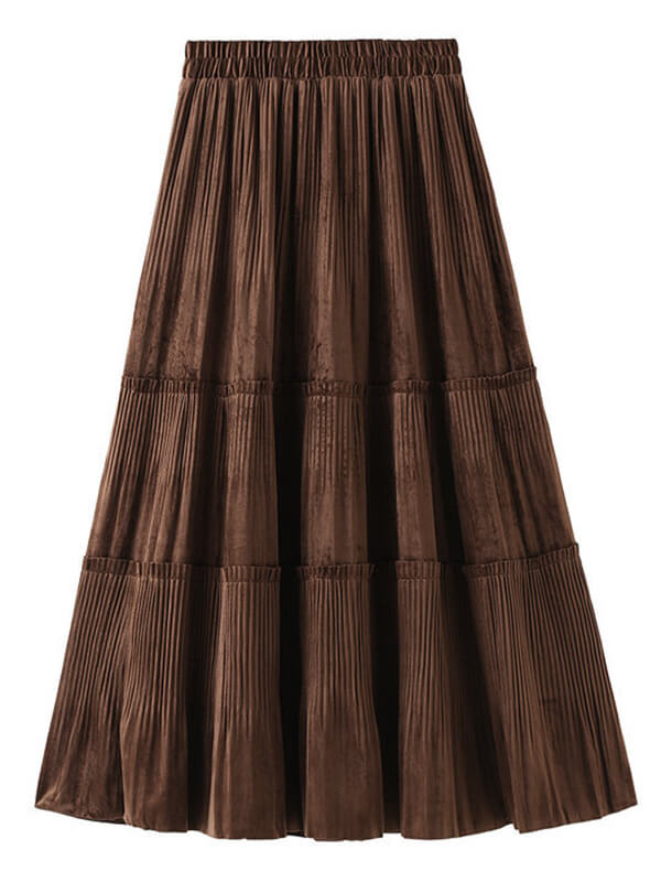Onbely jupe longue velours taille élastique femme mode - onbely