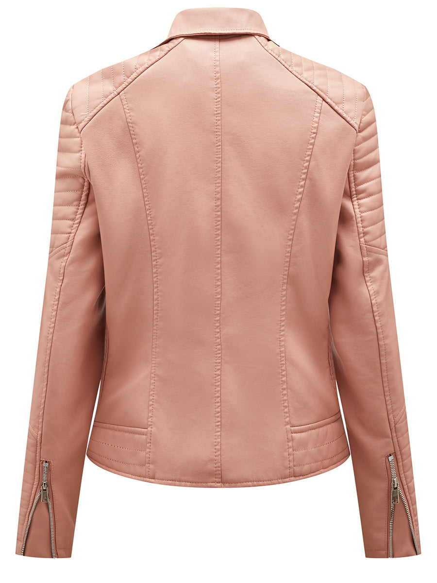 Onbely Perfecto femme en cuir PU avec fermeture éclair et col revers