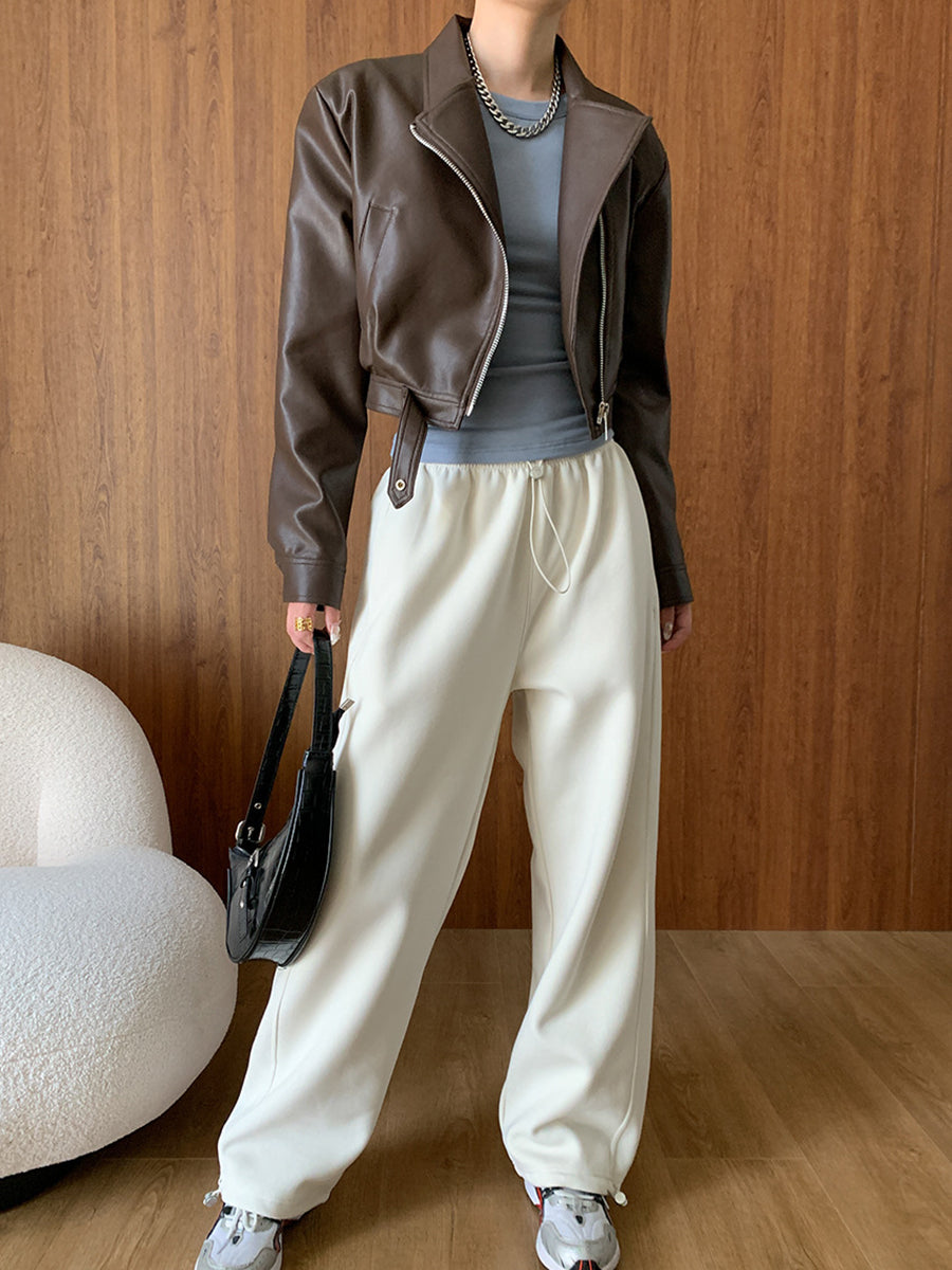 Onbely Perfecto femme en simili cuir court avec poches et fermeture éclair