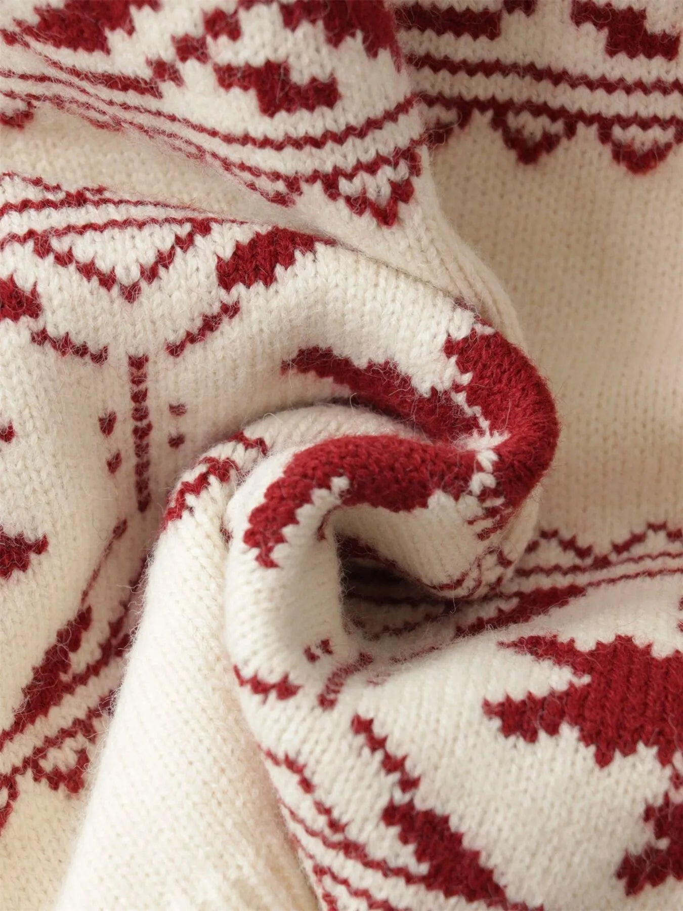 Pull de Noël à col rond motif flocon de neige