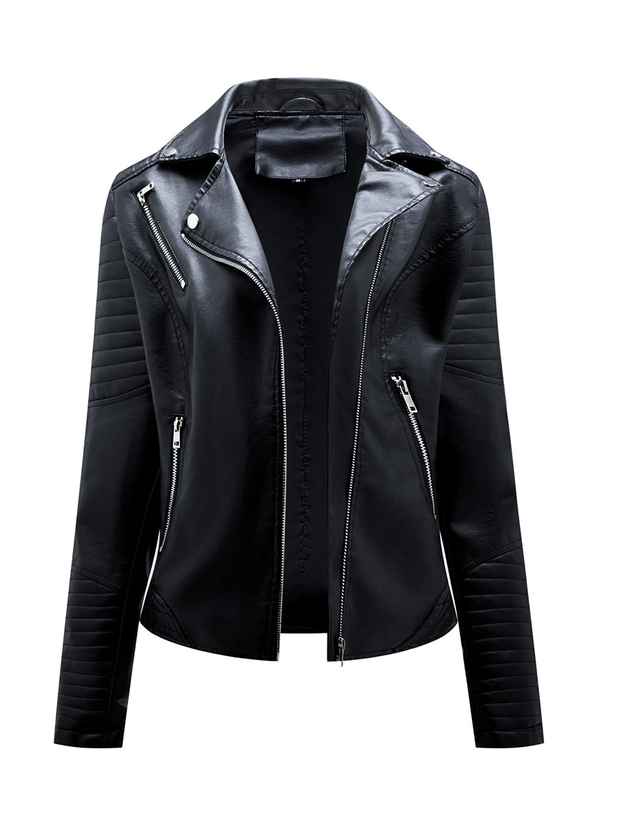 Onbely Perfecto femme en cuir PU avec fermeture éclair et col revers