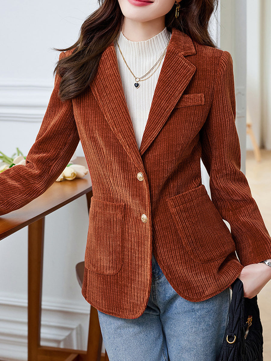 Onbely blazer en velours cotelé avec poches boutonnage femme style tailleur
