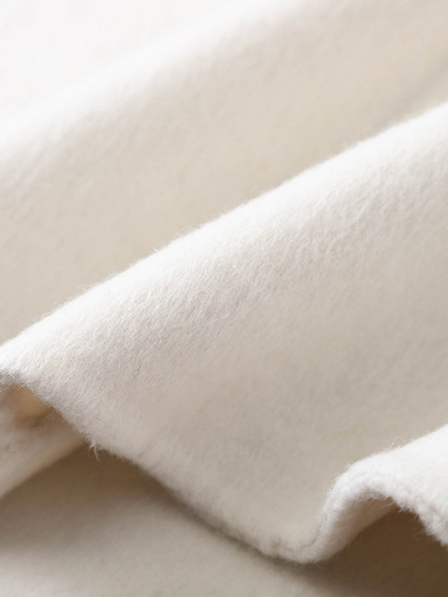 Onbely manteau en laine longue double boutonnage col revers pour femme