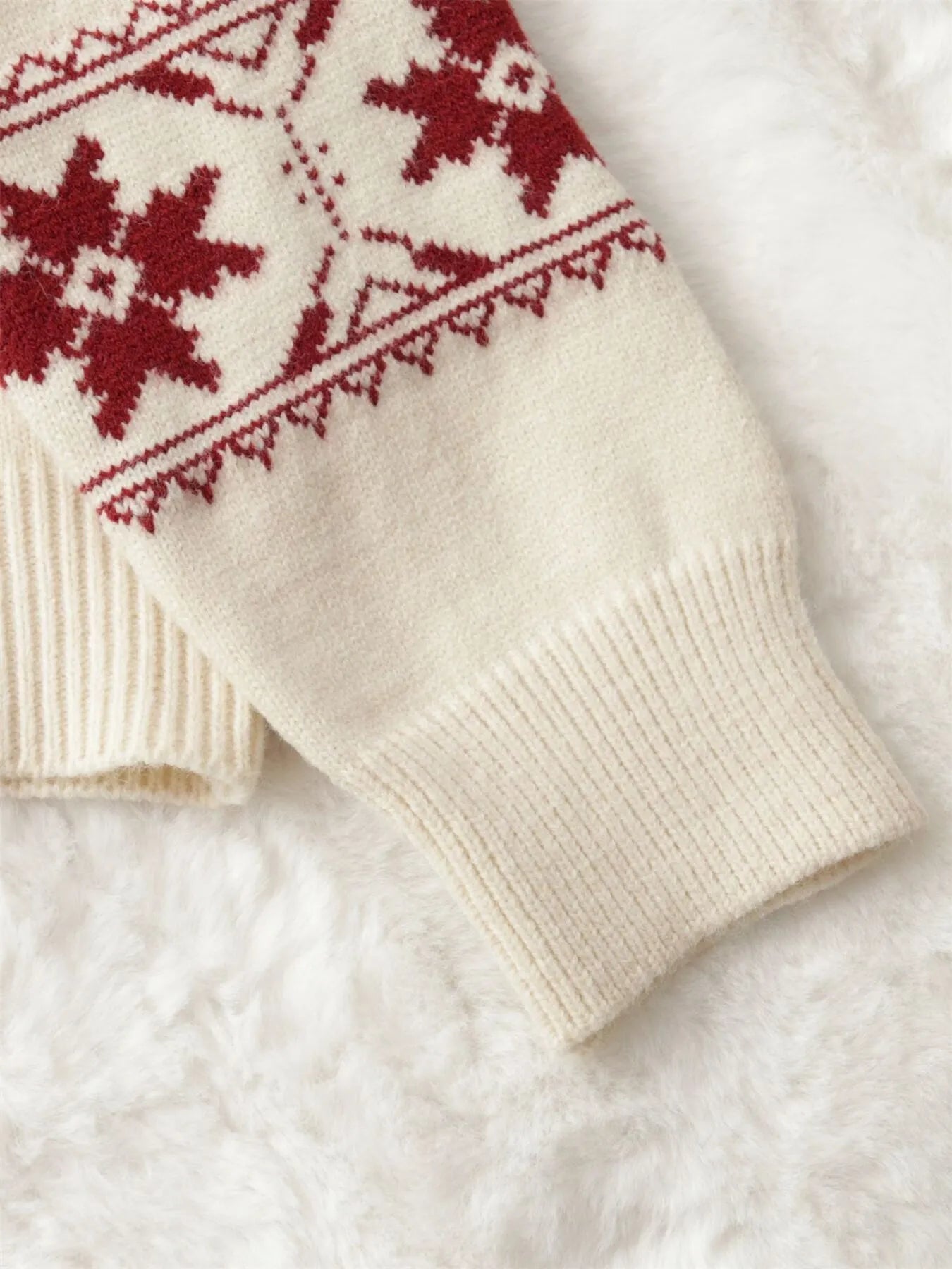 Pull de Noël à col rond motif flocon de neige