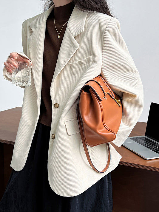 Onbely Blazer en velours côtelé femme style vintage avec poches et boutonnage