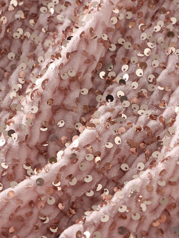 Onbely jupe longue fendu le côté velours brillante paillette femme