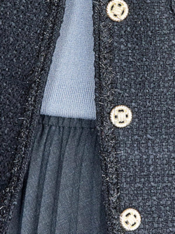 Onbely blazer court en tweed boutonnage avec poches femme élégant - onbely