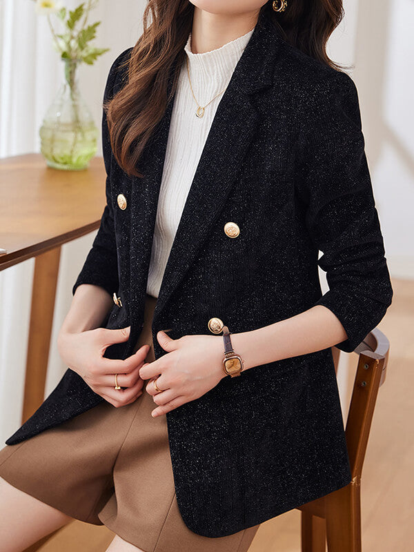 Onbely blazer velours cotelé bright wire double boutonnage femme mode