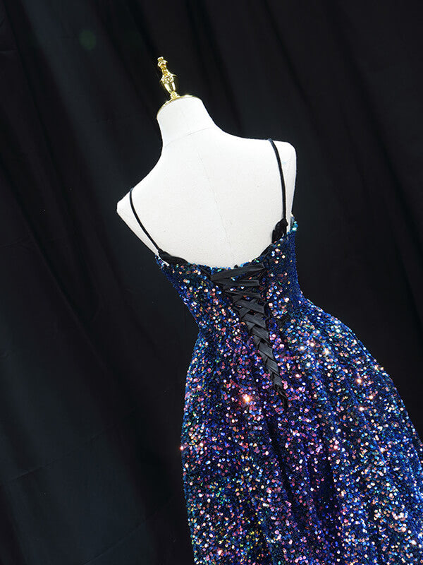 Onbely mi-longue robe brillante paillette à fines brides - onbely