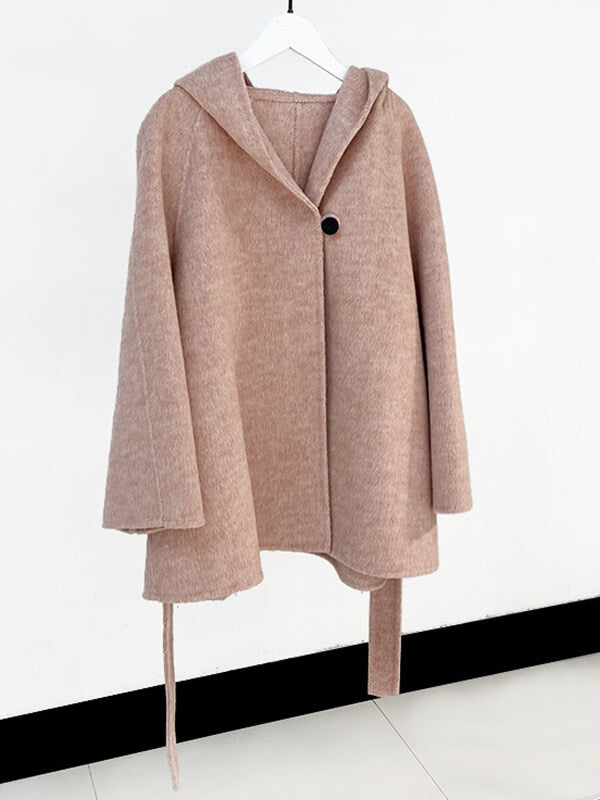Onbely manteau en laine à capuche femme - onbely