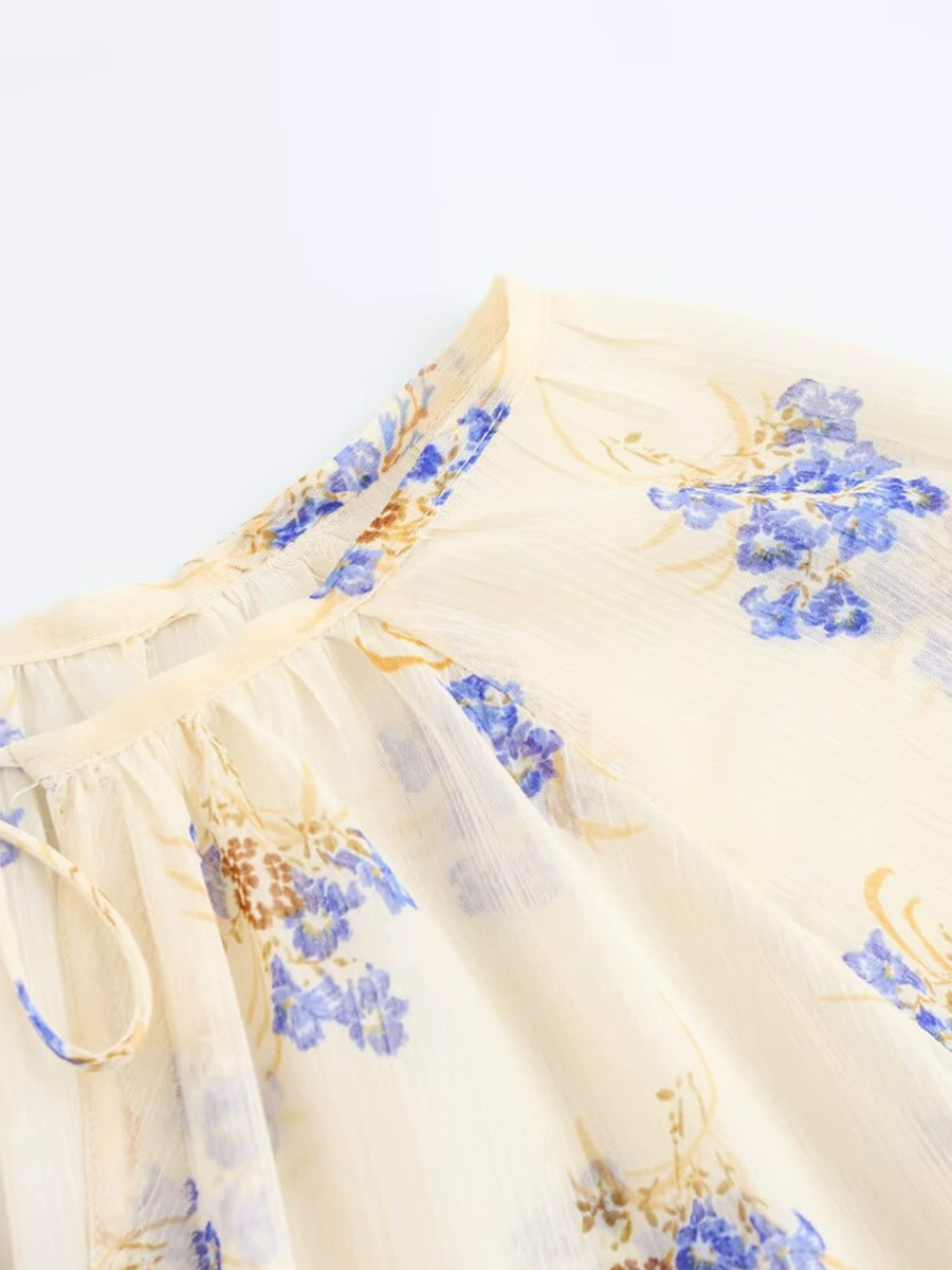 Onbely Blouse Ample mousseline Imprimé Fleuri strappy Femme
