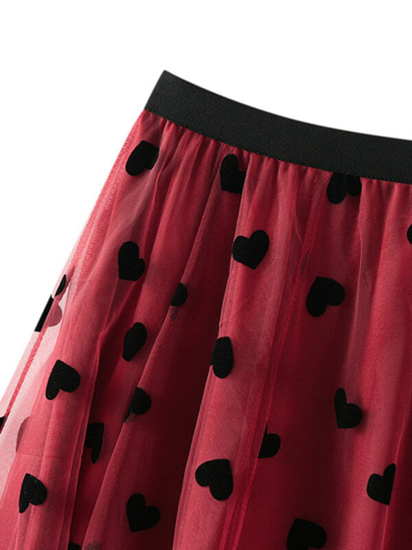 Onbely jupe longue tulle coeur fluide mode femme - onbely