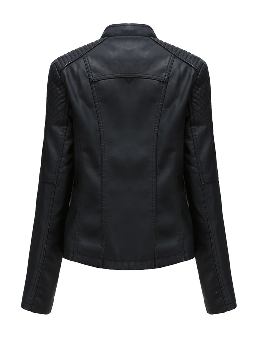 Onbely Perfecto femme en cuir PU avec poches et fermeture éclair
