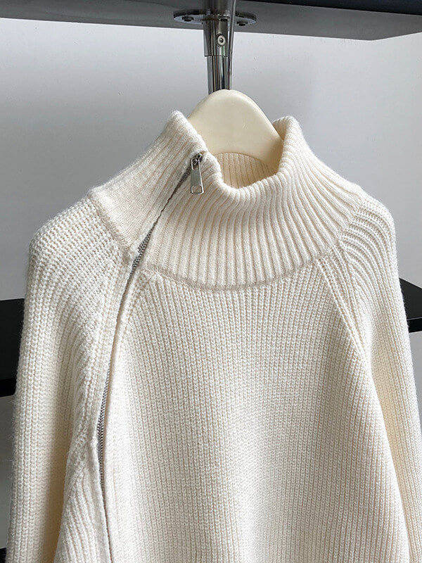 Onbely pull mode col montant fermeture éclair pour femme - onbely