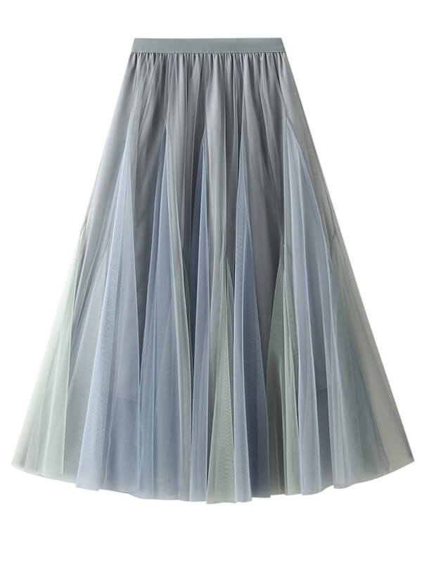 Onbely Jupe Longue Bouffante à Couleur Dégradé pour Femme Élégante et Mode