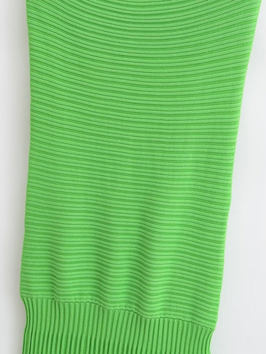 Onbely robe longue moulante bustier col bateau mode vacances vert