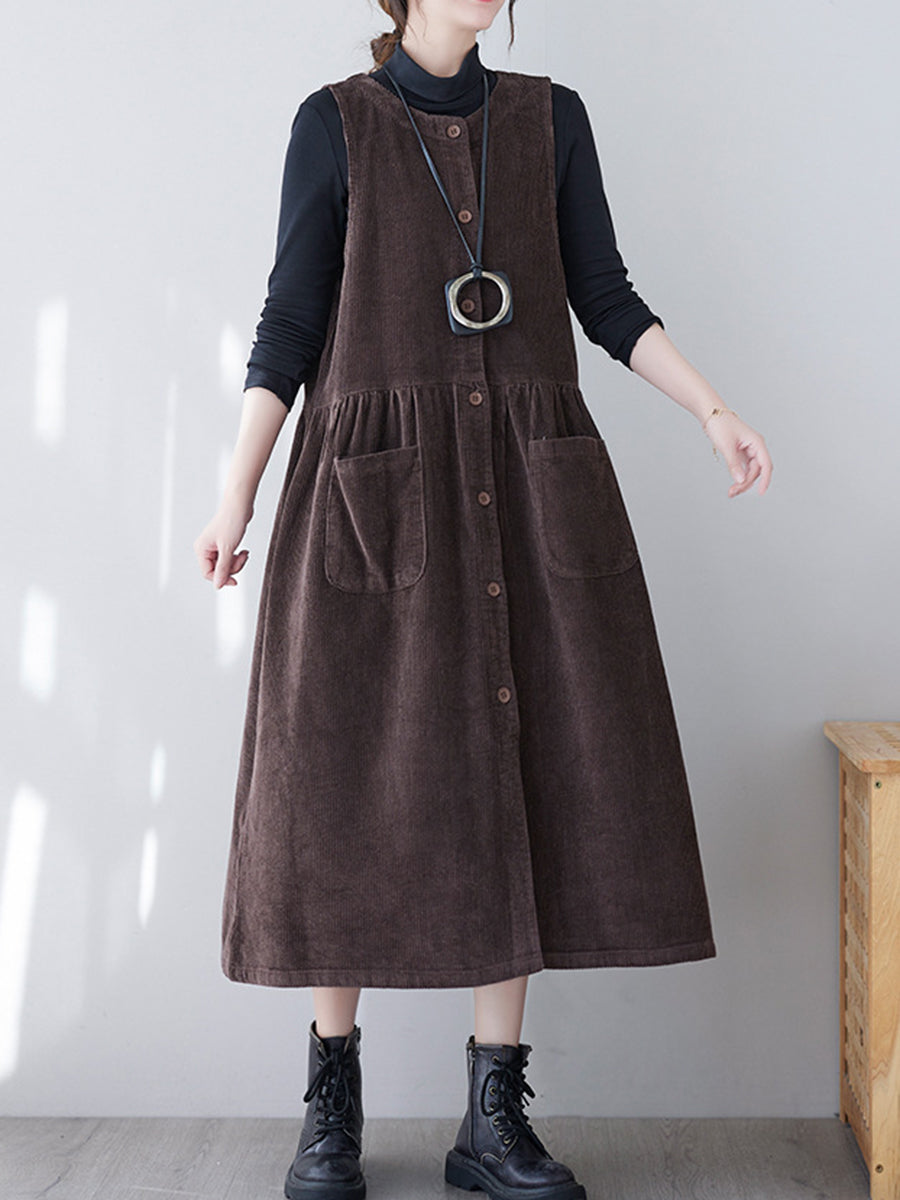 Onbely salopette jupe bretelle velours cotelé avec poches femme vintage