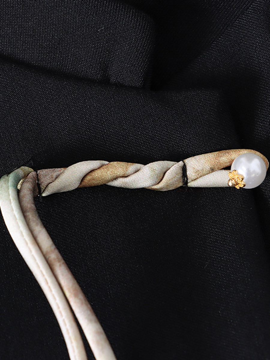 Onbely veste élégante à boutons chinois avec poches et col montant