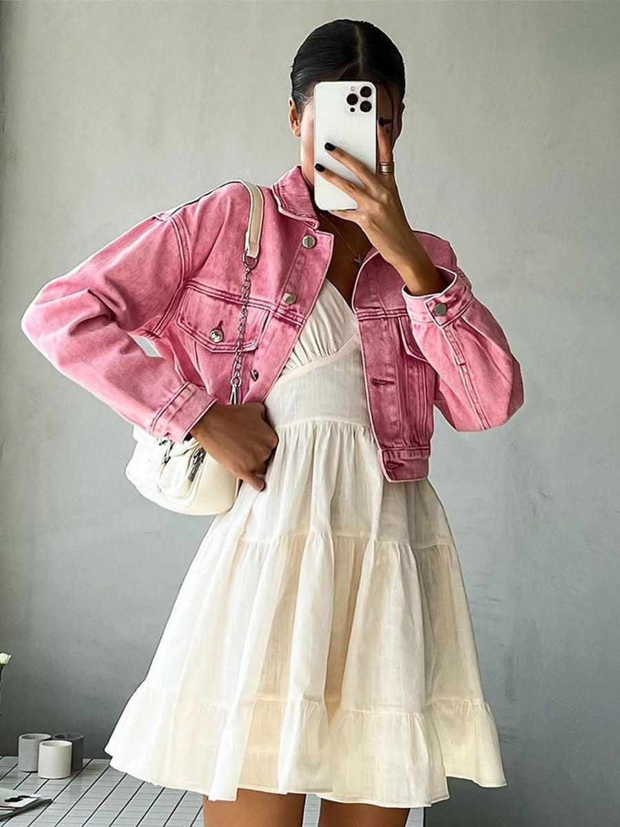 Onbely robe courte trapèze unicolore coton dos nu à fines brides col en V mode décontractée tous les jours vacances