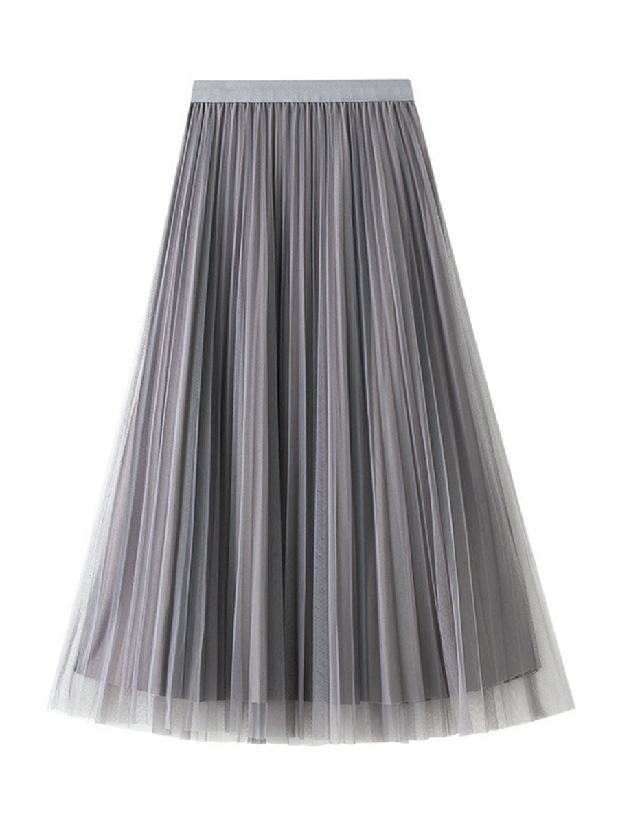 Onbely jupe longue plissé velours tulle femme élégant