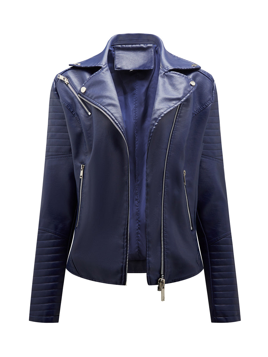 Onbely Perfecto femme en cuir PU avec fermeture éclair et col revers