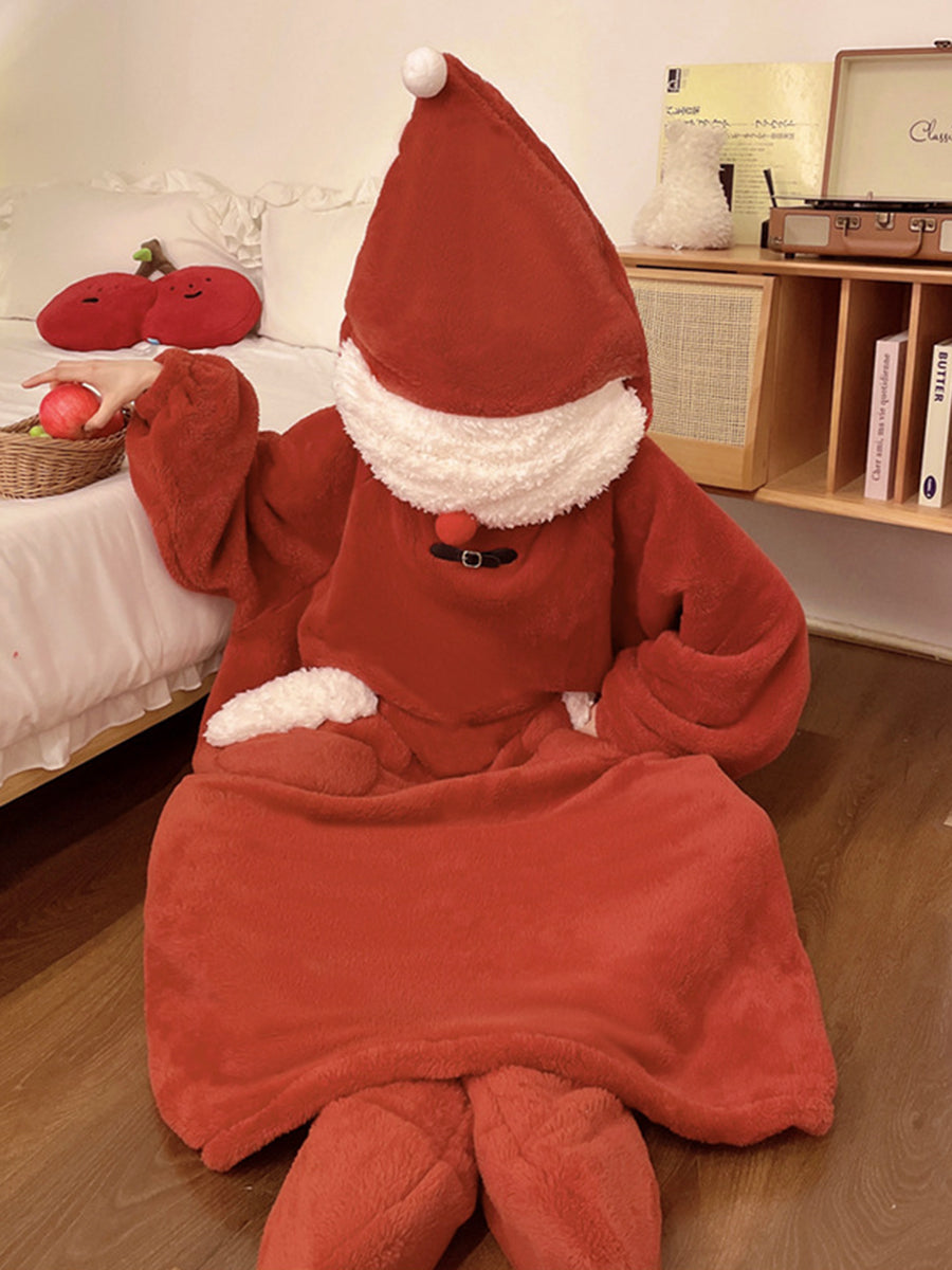 Onbely pyjama père noël avec poches à capuche oversized hiver