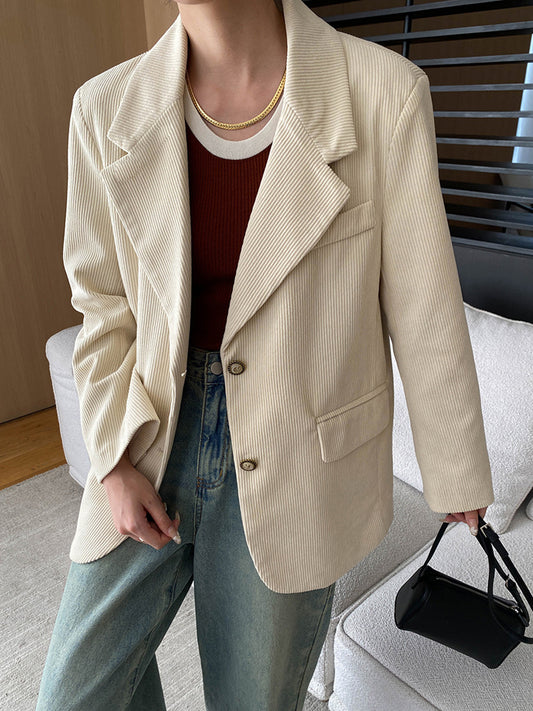 Onbely blazer velours cotelé boutonnage femme vintage