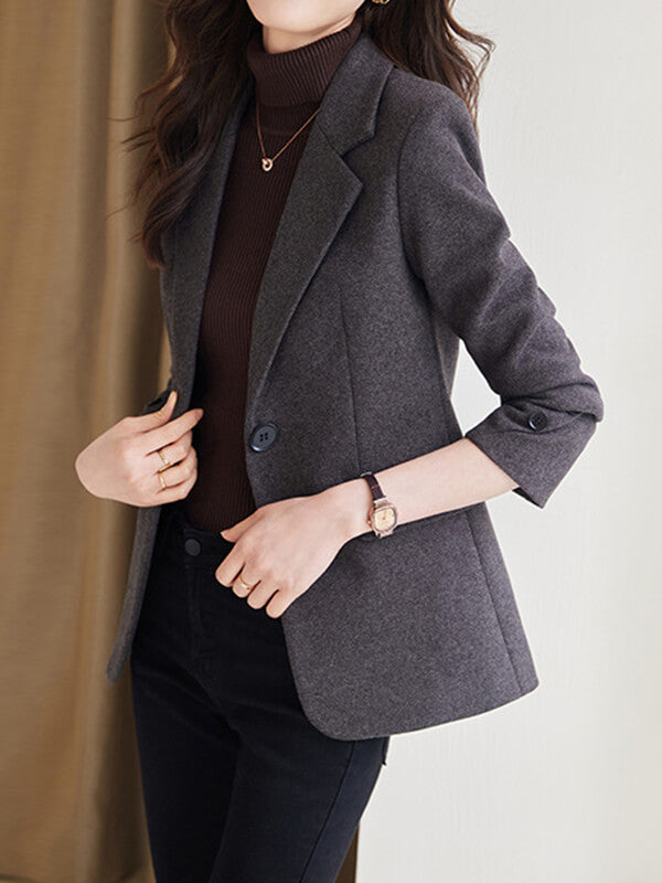 Onbely blazer avec poches boutons col revers femme mode style tailleur - onbely