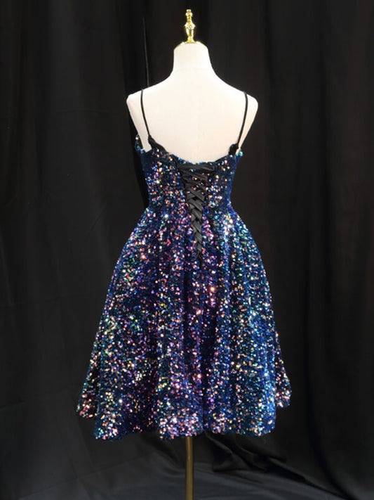 Onbely mi-longue robe brillante paillette à fines brides - onbely