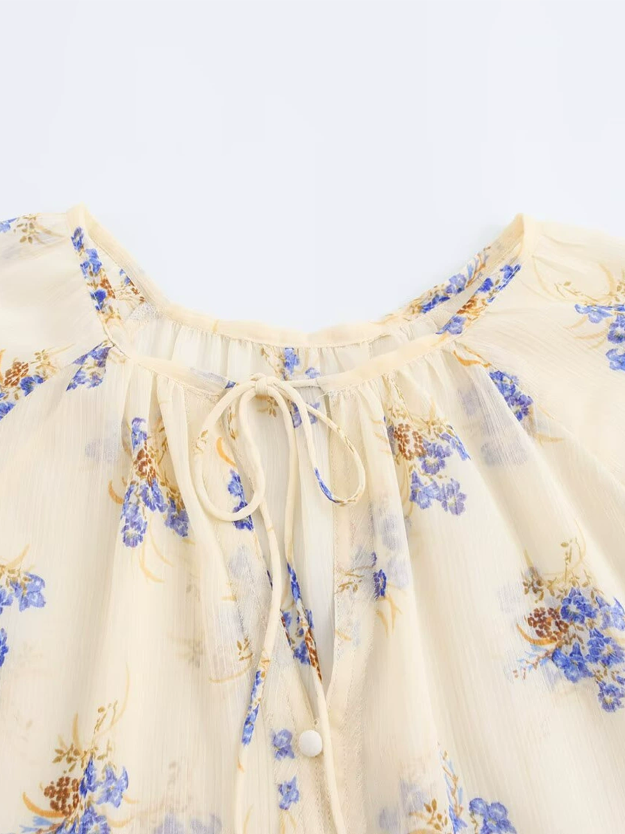 Onbely Blouse Ample mousseline Imprimé Fleuri strappy Femme