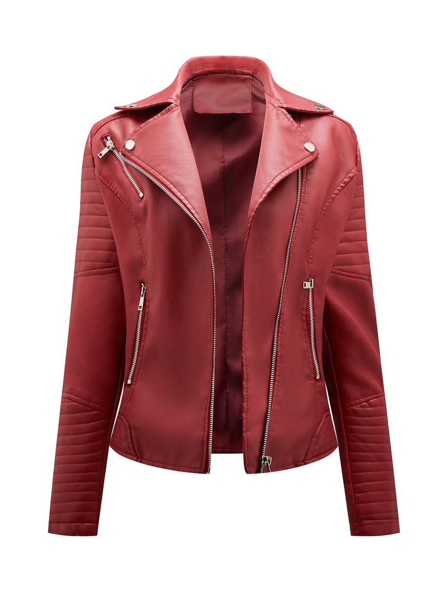 Onbely Perfecto femme en cuir PU avec fermeture éclair et col revers