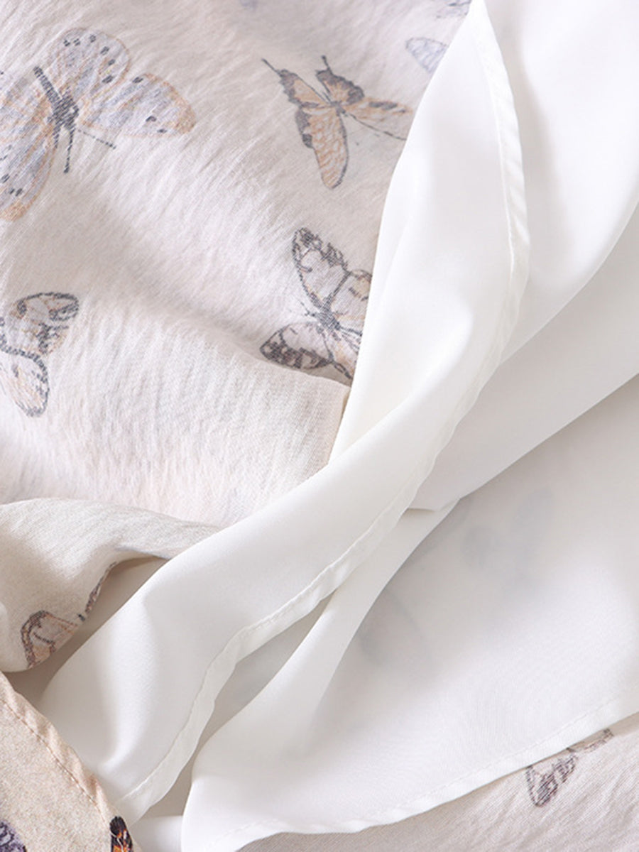 Onbely Robe longue à imprimé papillon avec fines bretelles