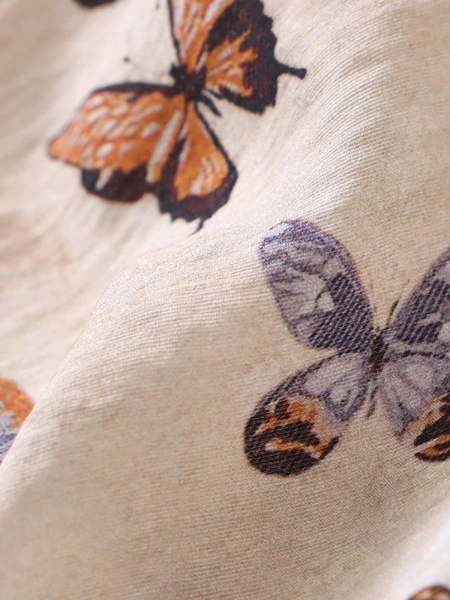 Onbely Robe longue à imprimé papillon avec fines bretelles