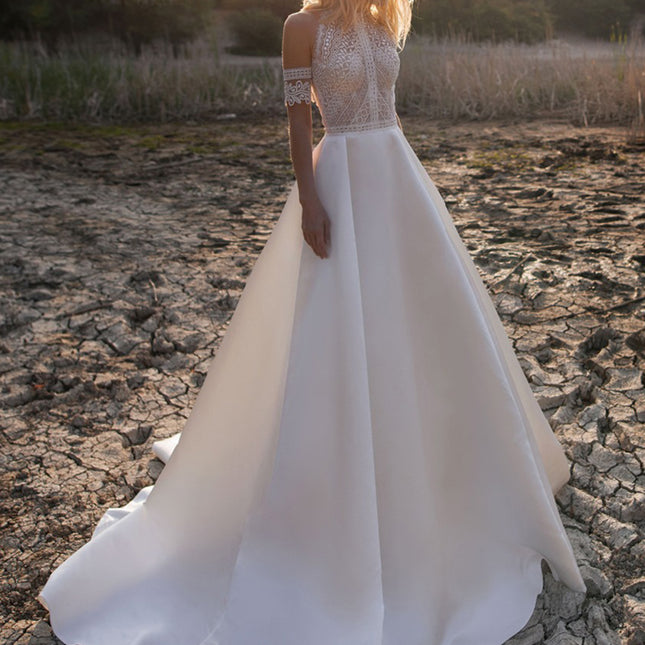 Onbely robe de mariée princesse broderie anglaise satin licou