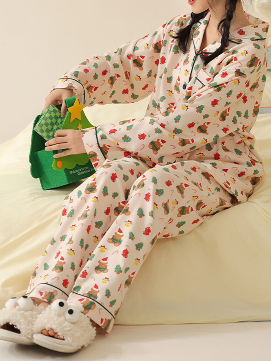 Onbely women's Christmas teddy bear pajamas set