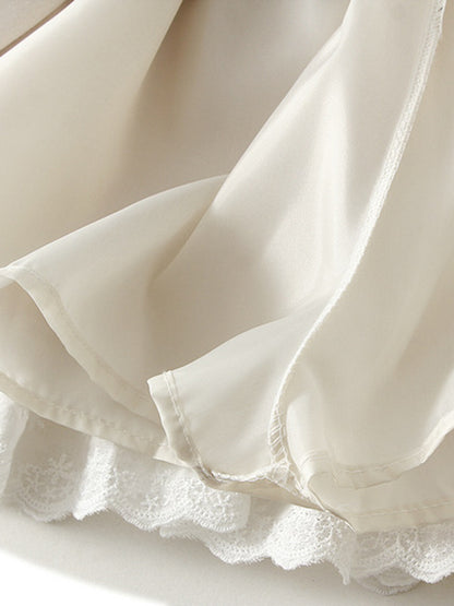 Onbely jupe à gâteau en velours dentelle femme doux