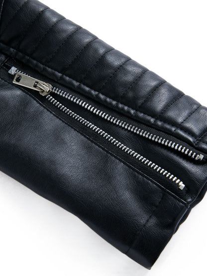 Onbely Perfecto femme en cuir PU avec fermeture éclair et col revers