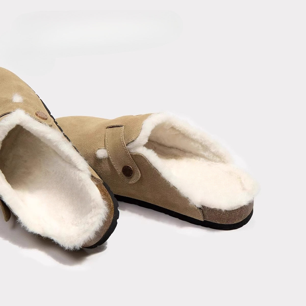 Mules en Daim à Fourrure - Sabots Mode Confortable pour Automne-Hiver