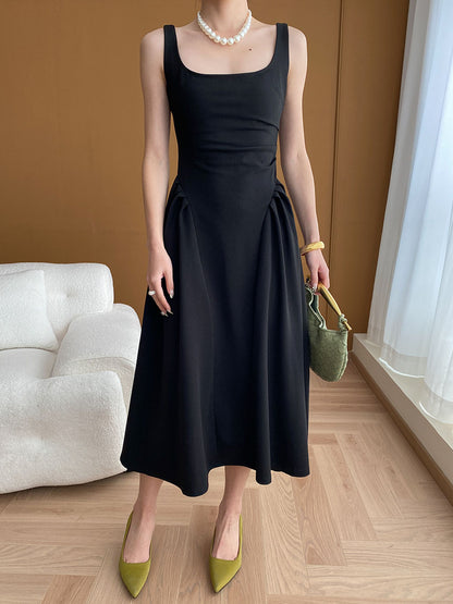 Onbely robe longue trapèze noir audrey hepburn - onbely