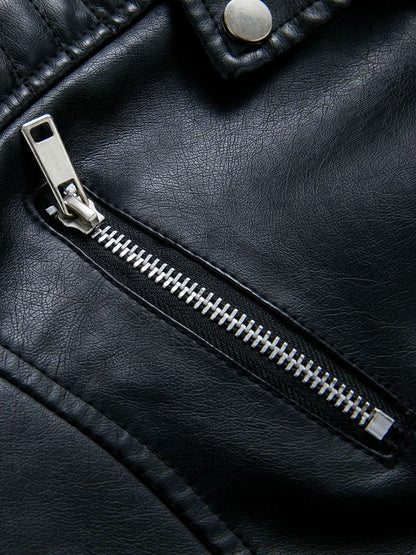 Onbely Perfecto femme en cuir PU avec fermeture éclair et col revers