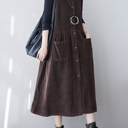 Onbely salopette jupe bretelle velours cotelé avec poches femme vintage