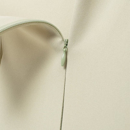 Onbely robe longue trapèze unicolore plissé col asymétrique mode tous les jours bureau