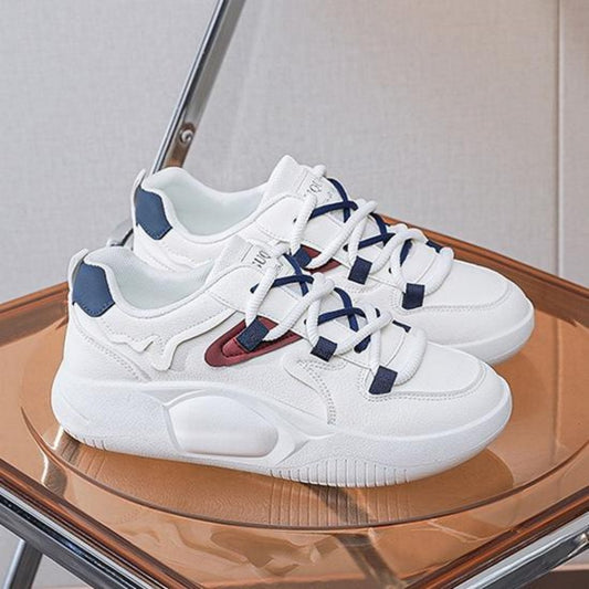 Onbely Baskets Femme Blanche à Semelle Épaisse Sneakers Respirantes et Colorées Chaussures Mode pour l’Automne